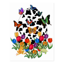 Cow Skin Easter Egg Postcard