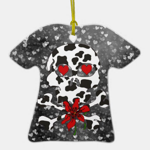 Cow Skull Valentine Christmas Ornaments