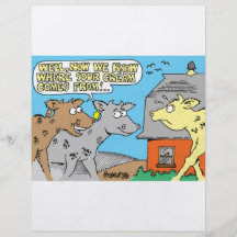 COW / SOUR CREAM HUMOR CARTOON FULL COLOR FLYER