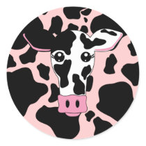 Cow Round Sticker