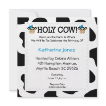 Cow Theme Kids Birthday Invitation