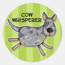 cow whisperer round stickers