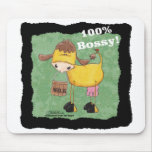 Cow with Milk Bucket 100 percent Bossy mousepads