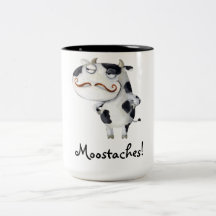 Cow with Moustaches Mug