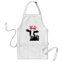 Cow with Reindeer Antlers Apron