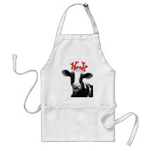 Cow with Reindeer Antlers Apron