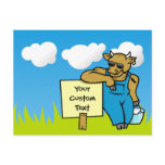 Cow with sign