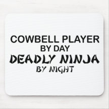 Cowbell Deadly Ninja by Night Mouse Mat