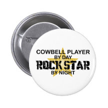 Cowbell Player Rock Star by Night Pin