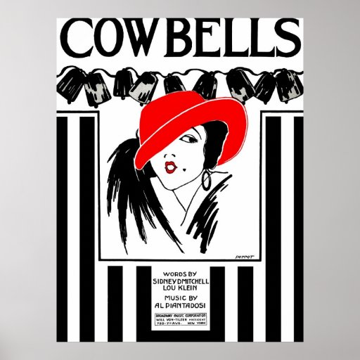 Cowbells Antique Sheet Music Poster