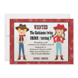 Cowboy and cowgirl birthday invitation