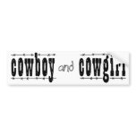 Cowboy and Cowgirl bumper stickers