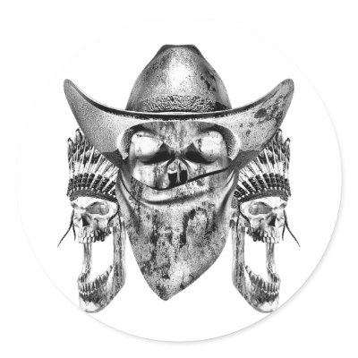 Cowboy and Indians Stickers by EvilSkull