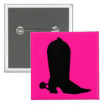 Cowboy Boot Silhouette Button