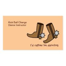 Cowboy Boots Rather be Dancing Country Western Business Card Template