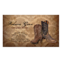 cowboy boots western country fashion business business card templates