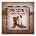 Cowboy Boots Western Country  Wedding Invitation