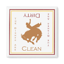 Cowboy Clean or Dirty Dishwasher Magnet