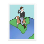 Cowboy Darwin on "The Beagle" postcards