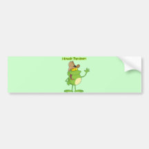 Cowboy Frog Waving Howdy Bumper Stickers