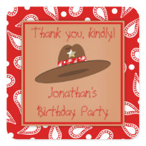 Cowboy Hat Red Bandanna Birthday Party Stickers