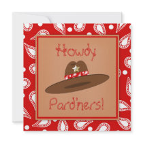 Cowboy Hat Red Paisley Bandanna Birthday Party