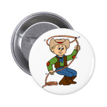 Cowboy Lasso Pinback Buttons