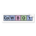 Cowboy made of Elements bumper stickers
