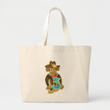 Cowboy Monkey Holding Three Canvas Bag