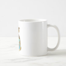Cowboy Monkey Holding Three Coffee Mugs
