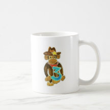 Cowboy Monkey Holding Three Mug