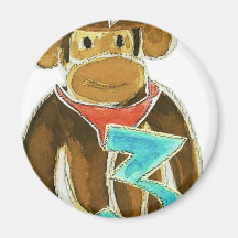 Cowboy Monkey Holding Three Refrigerator Magnet