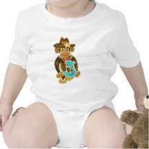 Cowboy Monkey Holding Three Rompers
