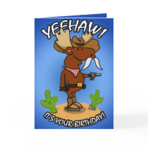 Cowboy Moose Birthday Card
