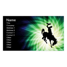 Cowboy on Bronco / Bronc; Cool Business Card Templates