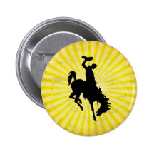 Cowboy on Bucking Bronc; yellow Buttons