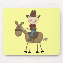 Cowboy on Horse Tshirts and Gifts Mousemats