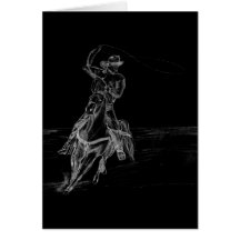 Cowboy Roping Greeting Card