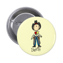 Cowboy Sheriff T-shirts and Gifts Pinback Buttons