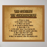 Cowgirl 10 Commandments Poster posters