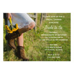 Cowgirl and Sunflowers Country Bridal Shower Custom Announcements