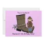 Cowgirl Boots & Spurs - Birthday Girl Celebration invitations