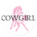 Cowgirl Bronc Horse (pink horse version) stickers