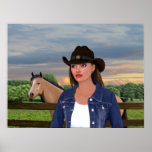 Cowgirl "Constance" by C.E.Suthard  c.2010 posters