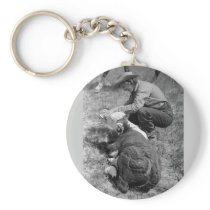 Cowgirl Giving TLC, 1930s Keychain