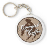 "Cowgirl On Coffee" Key Chain keychains