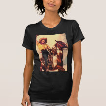 Cowgirl on Her Horse Tshirts