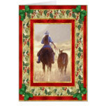 Cowgirl Quarter Horse Blank Christmas Card