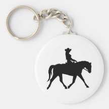 Cowgirl Riding Her Horse Keychains