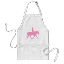 Cowgirl Riding Her Horse (pink) Aprons